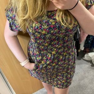 •2/$25• Short Sleeve Xhilaration Floral Mini Dress with Pockets